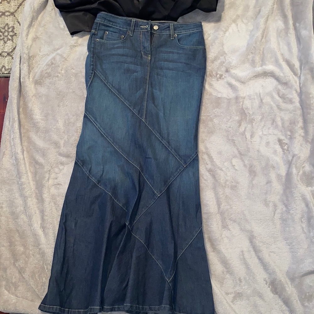 long jean skirt